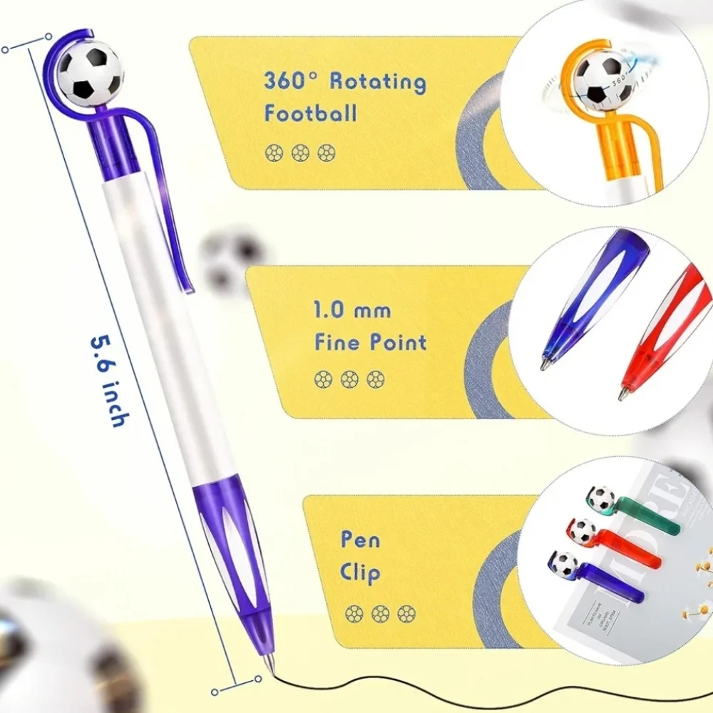 New! Set of 20 Soccer party favor sports pens set in 5 colors with black ink